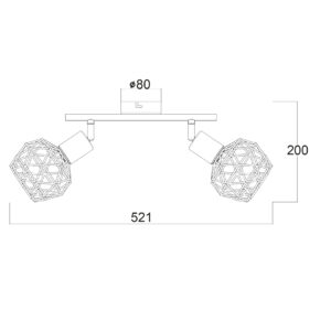 Σποτ II 2XE14 Μαύρο ΠΛΕΓΜΑ 30X12,5X19,5CM ACA DECOR  – MC15612B