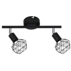 Σποτ II 2XE14 Μαύρο ΠΛΕΓΜΑ 30X12,5X19,5CM ACA DECOR – MC15612B