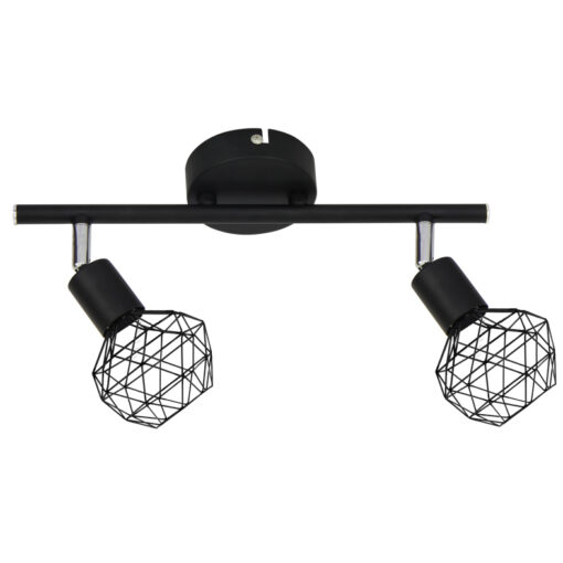 Σποτ II 2XE14 Μαύρο ΠΛΕΓΜΑ 30X12,5X19,5CM ACA DECOR – MC15612B