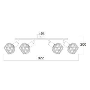 Σποτ IIII 4XE14 Μαύρο Πλέγμα ACA DECOR  – MC15614B