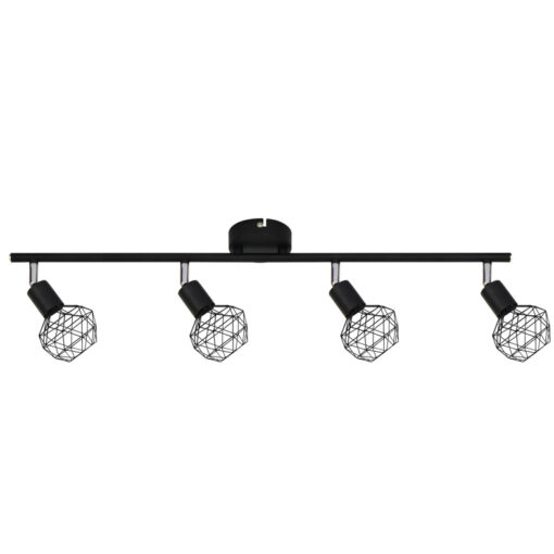 Σποτ IIII 4XE14 Μαύρο Πλέγμα ACA DECOR – MC15614B