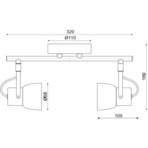 ACA DECOR  – Επίτοιχο Φωτιστικό 2ΧGU10 Τσιμέντο + Μέταλλο  MC171152