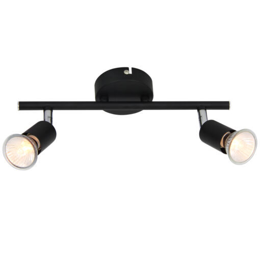 Σποτ II Μαύρο ΜΑΤ 2 Χ GU10 ACA DECOR  – MC634BK2