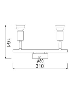 Σποτ II Μαύρο ΜΑΤ 2 Χ GU10 ACA DECOR – MC634BK2