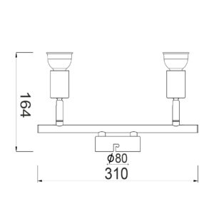 Σποτ II Μαύρο ΜΑΤ 2 Χ GU10 ACA DECOR  – MC634BK2