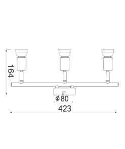 Σποτ III Μαύρο ΜΑΤ 3 Χ GU10 ACA DECOR – MC634BK3