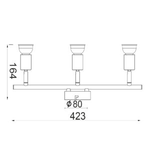 Σποτ III Μαύρο ΜΑΤ 3 Χ GU10 ACA DECOR  – MC634BK3
