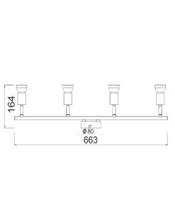 Σποτ IIII Μαύρο ΜΑΤ 4 Χ GU10 ACA DECOR – MC634BK4