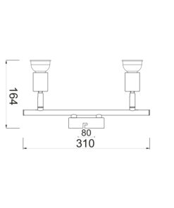 Σποτ 2ΧGU10 Μεταλλικό Γυαλιστό Χρυσό ACA DECOR – MC634PB2