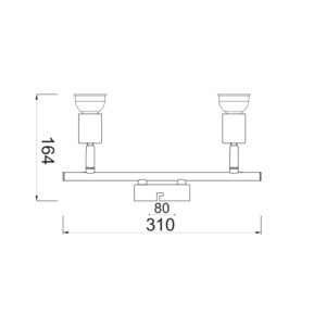 Σποτ 2ΧGU10 Μεταλλικό Γυαλιστό Χρυσό ACA DECOR – MC634PB2