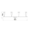 Σποτ 4ΧGU10 Μεταλλικό Γυαλιστό Χρυσό  ACA DECOR  – MC634PB4