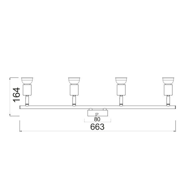 Σποτ 4ΧGU10 Μεταλλικό Γυαλιστό Χρυσό  ACA DECOR  – MC634PB4