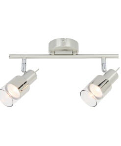 Φωτιστικό Σποτ Ράγα Νίκελ – Χρώμιο Διάφανο Γυαλί 2xGU10 ACA DECOR – MC6562