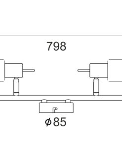 Φωτιστικό Σποτ Ράγα Νίκελ – Χρώμιο Διάφανο Γυαλί 4xGU10 ACA DECOR – MC6564