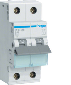 Ασφάλεια Αυτόματη C 6kA P+N 16Α Hager – MCN516