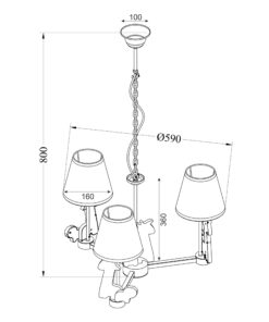Κρεμαστό Παιδικό Φωτιστικό Ζούγκλα 3xE14 Πολύχρωμο ACA DECOR – MD04553A