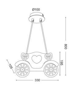 Παιδικό Φωτιστικό Οροφής με Άμαξα 2xE27 Πλαστικό-Μεταλλικό Λευκό-Γαλάζιο-Κίτρινο ACA DECOR – MD110042B