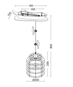 Παιδικό Φωτιστικό Οροφής Γαλάζιο Κλουβί E27 Ø200 ACA DECOR – MD150411B