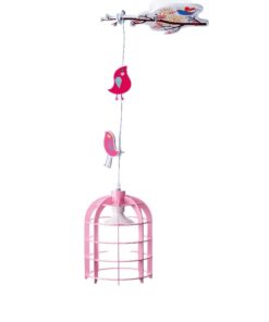 Παιδικό Φωτιστικό Οροφής Ροζ Κλουβί E27 Ø200 ACA DECOR – MD150411P