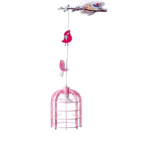 Παιδικό Φωτιστικό Οροφής Ροζ Κλουβί E27 Ø200 ACA DECOR – MD150411P