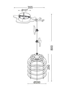 Παιδικό Φωτιστικό Οροφής Ροζ Κλουβί E27 Ø200 ACA DECOR – MD150411P