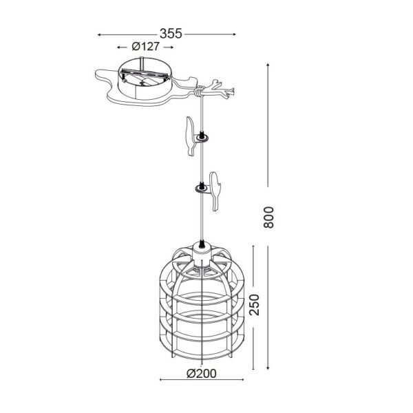 Παιδικό Φωτιστικό Οροφής Ροζ Κλουβί E27 Ø200 ACA DECOR – MD150411P