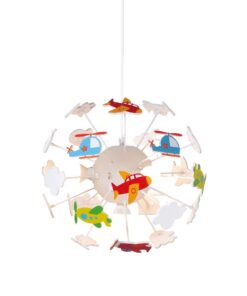 Παιδικό Φωτιστικό Οροφής με Αεροπλάνα 4xE14 Ø350 Πολύχρωμο ACA DECOR – MD160224AIR