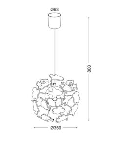Παιδικό Φωτιστικό Οροφής με Αεροπλάνα 4xE14 Ø350 Πολύχρωμο ACA DECOR – MD160224AIR