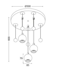 Παιδικό Φωτιστικό Οροφής 3xE27 Ø300 Πλαστικό-Μέταλλο Πολύχρωμο ACA DECOR – MD90523