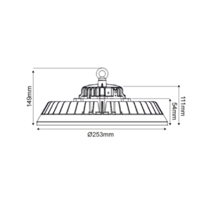 LED HIGH BAY ADJUSTABLE WATTAGE 60/80/100W 200LM/W 5000K 90° 230V AC IP65 Ra>70 50.000HRS ACA – MERIL681050
