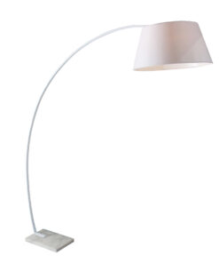 Φωτιστικό Δαπέδου με Λευκό Μάρμαρο & Υφασμάτινο Καπέλο 1xE27 ACA DECOR – MF11185WH