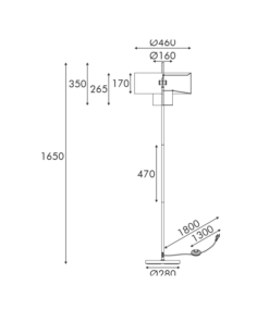Φωτιστικό Δαπέδου 1xE27 Μαύρο Μεταλλικό με Μπεζ Υφασμάτινο Καπέλο D46*H165cm ANAFI ACA – MF240323