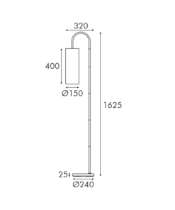 Φωτιστικό Δαπέδου 1ΧΕ27 Μεταλλικό Απόχρωση Ορείχλακου & Μπεζ Υφασμάτινο Καπέλο L32*W24*H162.5cm ZORAN ACA – MF240718