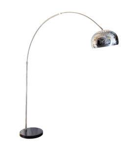 Φωτιστικό Δαπέδου με Μαύρο Μάρμαρο & Καπέλο Χρώμιο 1xΕ27 ACA DECOR- MF7026R1B