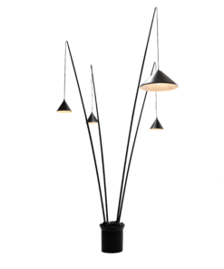 Φωτιστικό Δαπέδου 4ΧE27 Μαύρο Μεταλλικό D100 H250cm DELIA ACA – MF7792