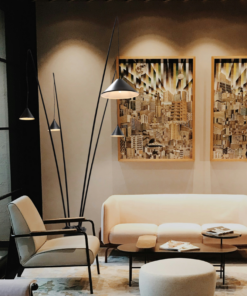 Φωτιστικό Δαπέδου 4ΧE27 Μαύρο Μεταλλικό D100 H250cm DELIA ACA – MF7792