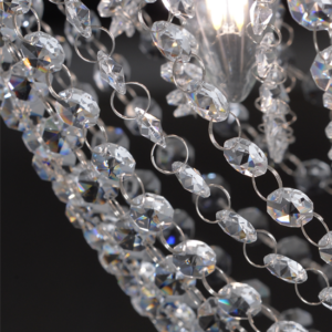 ACA DECOR  – Φωτιστικό Οροφής 4ΧΕ14 Κρύσταλλο + Χρώμιο Μέταλλο Φ40ΧΗ30cm