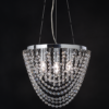 ACA DECOR  – Κρεμαστό Φωτιστικό 4ΧΕ14 Κρύσταλλο + Χρώμιο Μέταλλο Φ40ΧΗ100cm