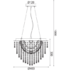 ACA DECOR  – Κρεμαστό Φωτιστικό 4ΧΕ14 Κρύσταλλο + Χρώμιο Μέταλλο Φ40ΧΗ100cm