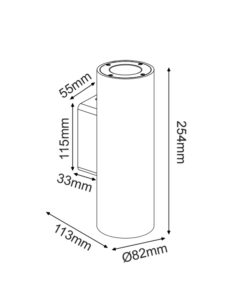 ^ΣΤΡΟΓΓΥΛΟ ΕΠΙΤΟΙΧΟ ΦΩΤΙΣΤΙΚΟ UP-DOWN IP65 2XGU10 ΛΕΥΚΟ ΤΣΙΜΕΝΤΟ ACA – MK0012RW