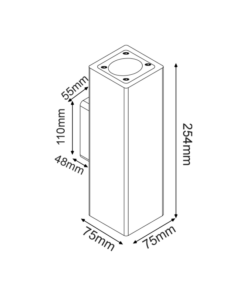 ^ΤΕΤΡΑΓΩΝΟ ΕΠΙΤΟΙΧΟ ΦΩΤΙΣΤΙΚΟ UP-DOWN IP65 2XGU10 ΜΑΥΡΟ ΤΣΙΜΕΝΤΟ ACA – MK0022SB