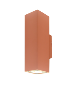 Απλίκα Τοίχου Τετράγωνη Up-Down IP65 2xGU10 Τσιμέντο σε Απόχρωση Τερακότα ACA – MK0022STC