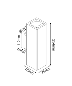 ^ΤΕΤΡΑΓΩΝΟ ΕΠΙΤΟΙΧΟ ΦΩΤΙΣΤΙΚΟ UP-DOWN IP65 2XGU10 ΛΕΥΚΟ ΤΣΙΜΕΝΤΟ ACA – MK0022SW