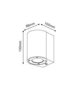 Απλίκα σποτ εξωτερικού χώρου 1x GU10 μαύρο τσιμέντο και ανοξ. ατσάλι IP65 – MK0521RB