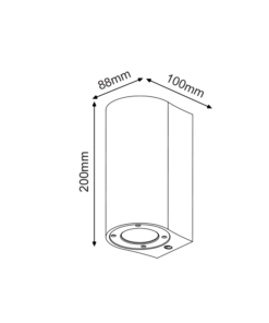 Απλίκα σποτ εξωτερικού χώρου up-down 2xGU10 μαύρο τσιμέντο και ανοξ. ατσάλι IP65 -MK0522RB