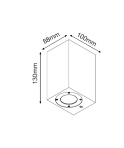 ^ΤΕΤΡΑΓΩΝΟ ΕΠΙΤΟΙΧΟ ΦΩΤΙΣΤΙΚΟ IP65 GU10 ΜΑΥΡΟ ΤΣΙΜΕΝΤΟ ACA – MK0531SB