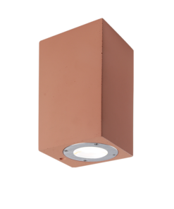 Απλίκα Τοίχου Τετράγωνη Up-Down IP65 2xGU10 Τσιμέντο σε Απόχρωση Τερακότα ACA – MK0532STC