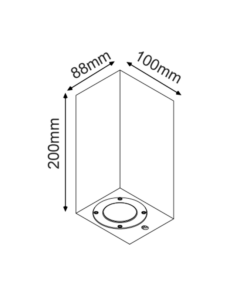 Απλίκα σποτ εξωτερικού χώρου up-down 2xGU10 λευκό τσιμέντο και ανοξ. ατσάλι IP65-MK0532SW