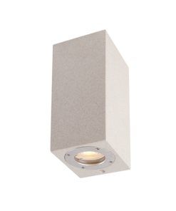 Απλίκα σποτ εξωτερικού χώρου up-down 2xGU10 λευκό τσιμέντο και ανοξ. ατσάλι IP65-MK0532SW