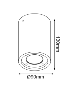 ^ΣΤΡΟΓΓΥΛΟ ΦΩΤΙΣΤΙΚΟ ΟΡΟΦΗΣ IP65 GU10 ΜΑΥΡΟ ΤΣΙΜΕΝΤΟ ACA – MK163130RB